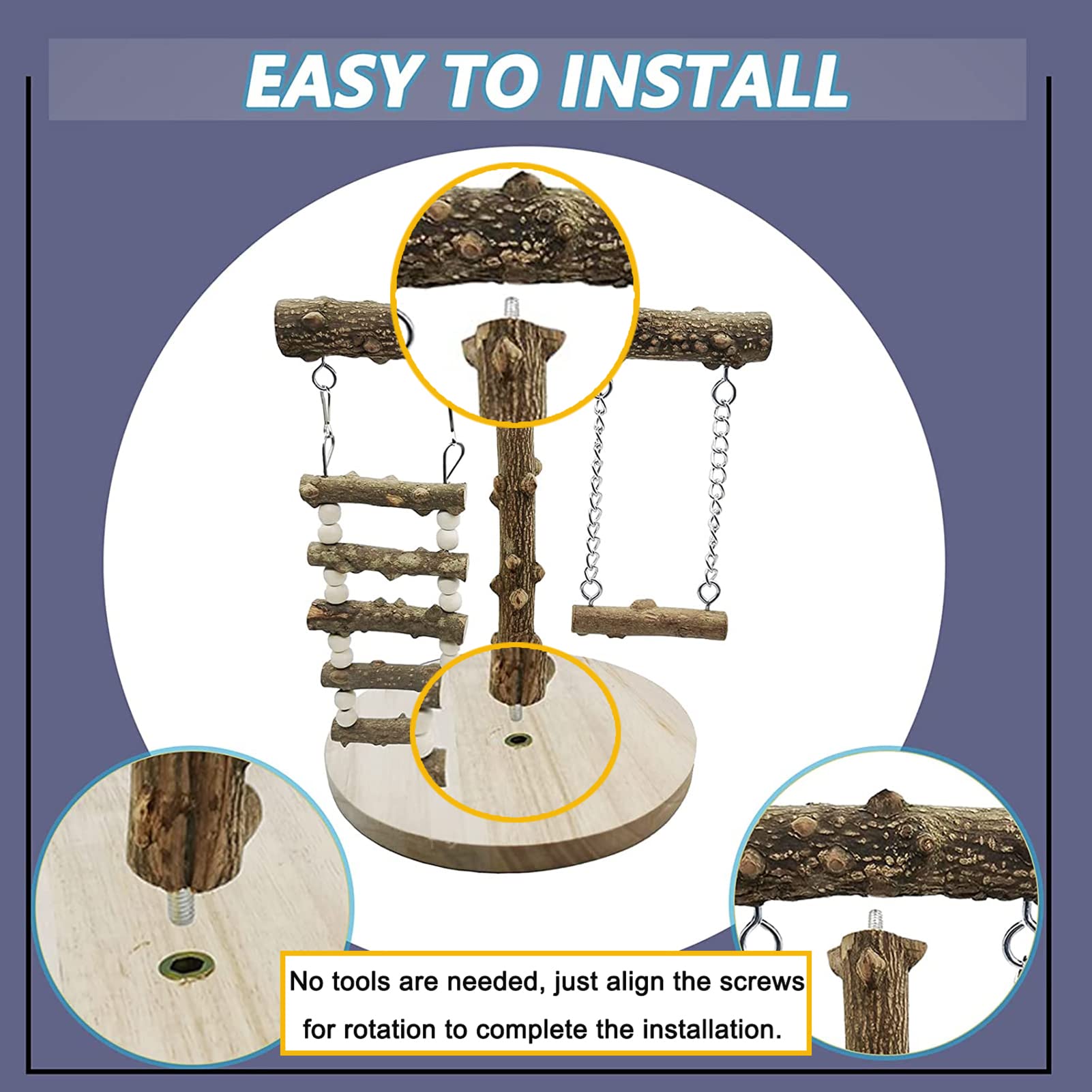 Amazon | VIEDZMY 鳥のおもちゃ オウム 木製スタンド 遊び場 鳥の